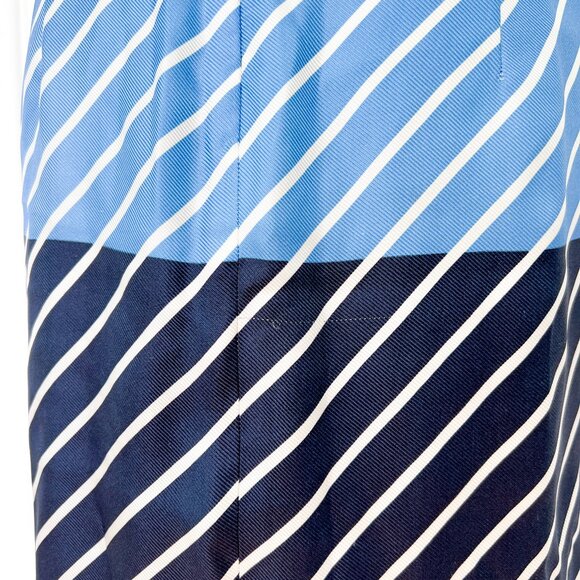 Tibi Delphina Blue and White Stripe Shirred Silk Midi Skirt - Picture 4 of 7